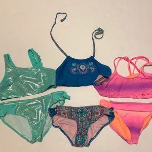 Set of 3 Girls Bathing Suits